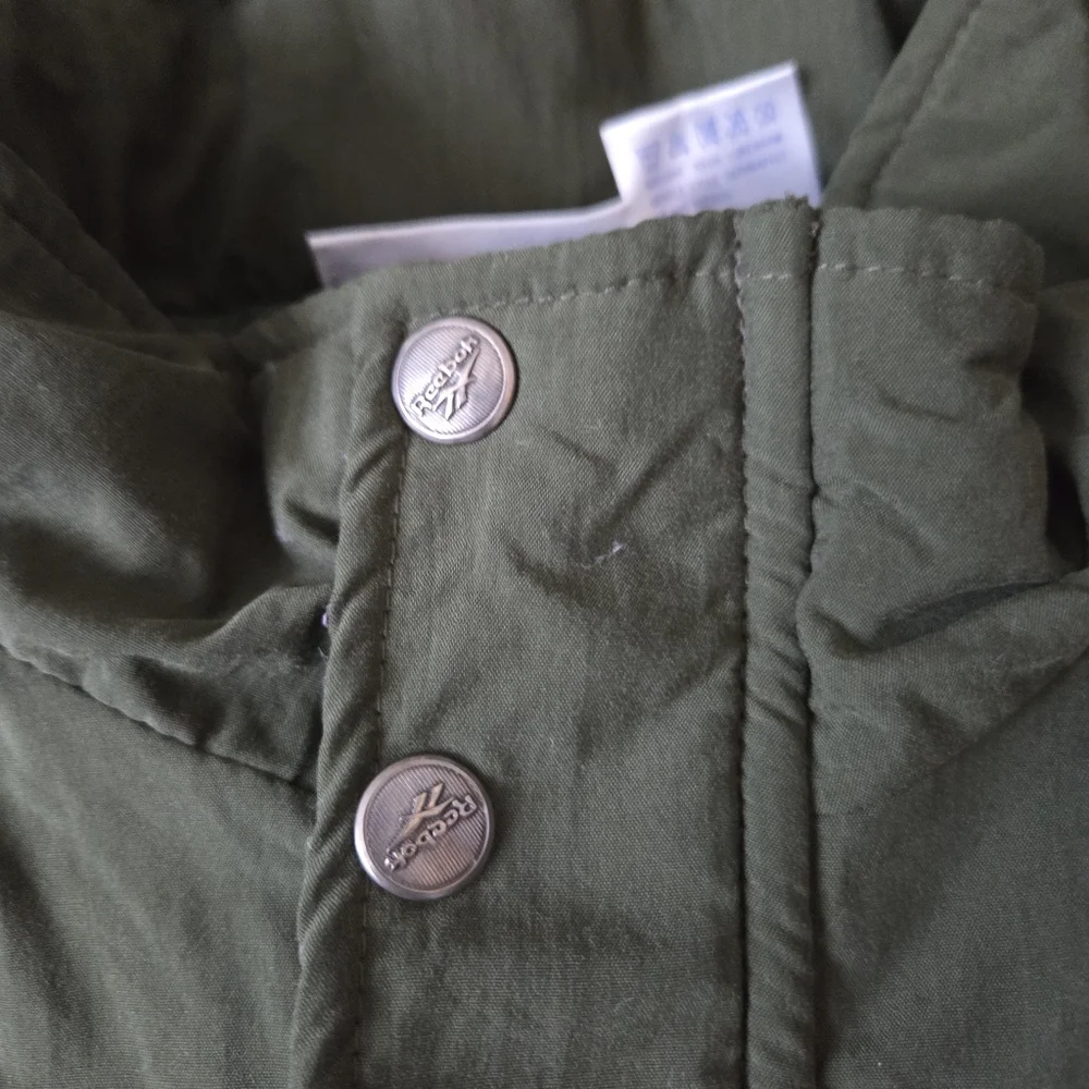 VTG 90s Reebok Full Length Long Puffer Jacket Quilted‎ Size XL Mens- Army Green
